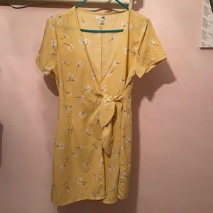 tie dress with flower pattern